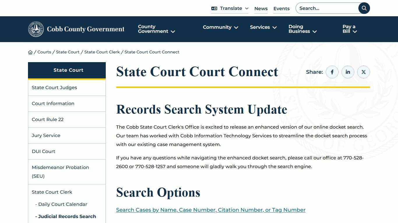 State Court Court Connect | Cobb County Georgia
